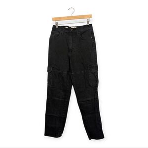 Universal Thread Black High Rise Cargo 90's Straight Leg Jeans Size 8